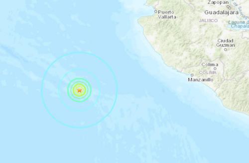 墨西哥西南部海域发生5.8级地震震源深度10公里