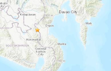 菲律宾南部再发生4.8级地震震源深度10千米