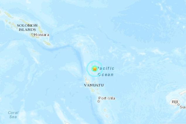 瓦努阿图群岛附近发生5.8级地震震源深度10.0公里