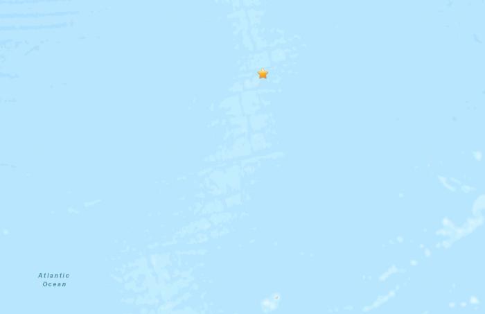 中大西洋海岭南部发生5.0级地震震源深度10公里