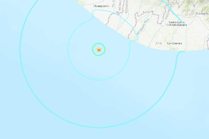 危地马拉西南海域发生5.6级地震震源深度47.6公里