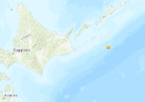 千岛群岛附近海域发生4.9级地震震源深度10千米