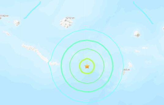 美阿拉斯加附近海域发生6.1级地震震源深度27.1千米