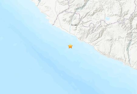 秘鲁附近海域发生5.0级地震震源深度35公里