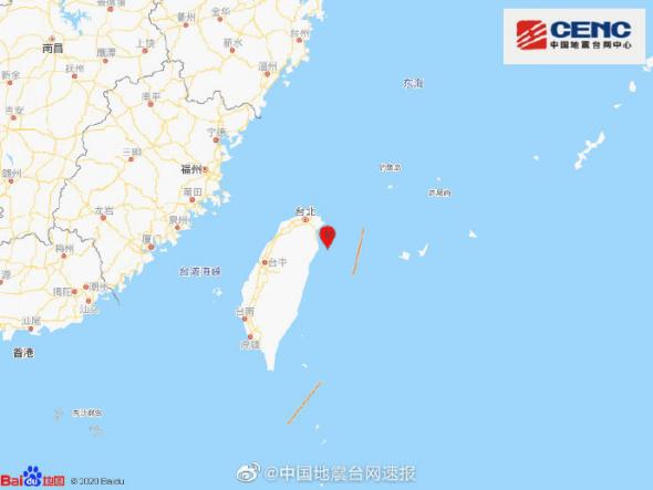 台湾宜兰县附近海域发生4.4级地震震源深度49千米